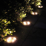 4 LED Solar Powered In-Ground Lights - Set of 4