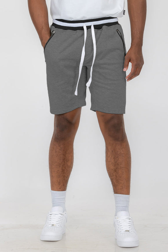 BRANDON FRENCH TERRY SHORTS- BLACK/WHITE Lime Milo