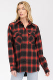 Oversize Boyfriend Plaid Checkered Flannel Lime Milo