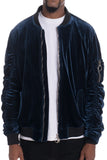 Velour Scrunched Bomber Jacket