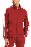 Two Stripe Zip Up Track Jacket Lime Milo