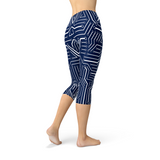 Women's Navy Blue Circuit Capri Leggings