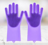 Glove Brush Washing Gloves Silicone Kitchen Cleaning Scrubbing Glove