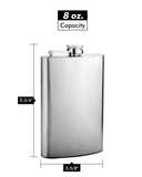 Premium 8oz Flask with Gift Box,  Funnel and Two Shot Glasses Lime Sycamore