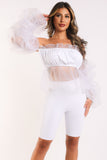 Organza Sleeve Detailed Top & Matching Shorts