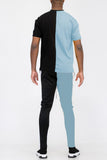 Two Way Split T-shirt & Track Pants Set Lime Milo