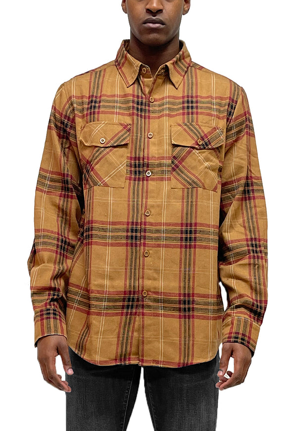 Long Sleeve Checkered Flannel Shirt