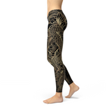 Women's Koi Fish Black Leggings