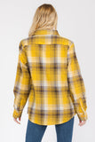 Oversize Boyfriend Plaid Checkered Flannel Lime Milo