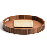 Acacia Wood Round Serving Tray -15" Azure Lily