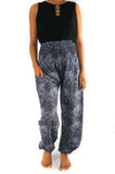 Black PAISLEY Women's Harem Pants