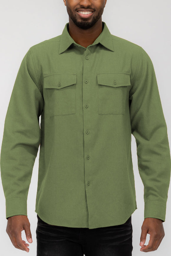 Blank Brushed Flannel Lime Milo