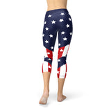 Women's American Flag Capri Leggings