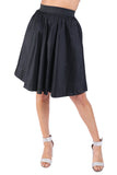 Casual Elastic High Waist Pleated Midi Flare Skirt