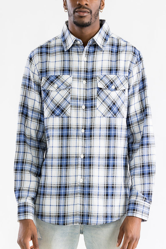 Long Sleeve Checkered Flannel Shirt Lime Milo