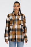 Boyfriend Oversized Soft Flannel Shacket Lime Milo