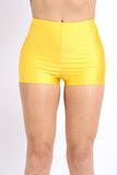 High Waist Shiny Tricot Stretchy Skinny Shorts
