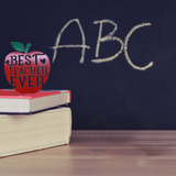 Best Teacher Ever Apple - Metal Wall Art Malachite