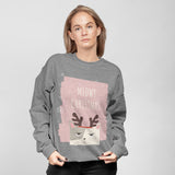 Womens Meowy Christmas Sweatshirt Yellow Pandora
