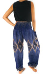 Blue PEACOCK Eye Women's Harem Pants