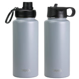 DRINCO® 32oz Stainless Steel Water Bottle (3 lids) - Asphalt Gray