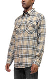 Long Sleeve Checkered Flannel Shirt Lime Milo