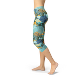 Women's Hexagon Floral Capri Leggings