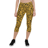 Women's Yellow Tiger Capri Leggings