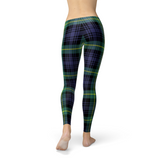 Women's Green and Blue Tartan Leggings