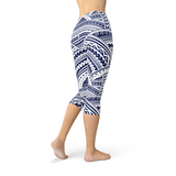 Women's Polynesian Maori Tattoo Capri Leggings