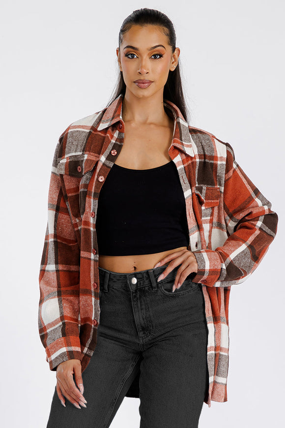 Boyfriend Oversized Soft Flannel Shacket Lime Milo