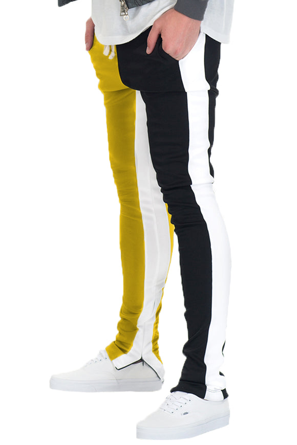 SLICE TRACK PANTS- BLACK/YELLOW/WHITE