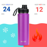 DRINCO® 22oz Stainless Steel Sport Water Bottle - Deep Purple Orchid Lavender
