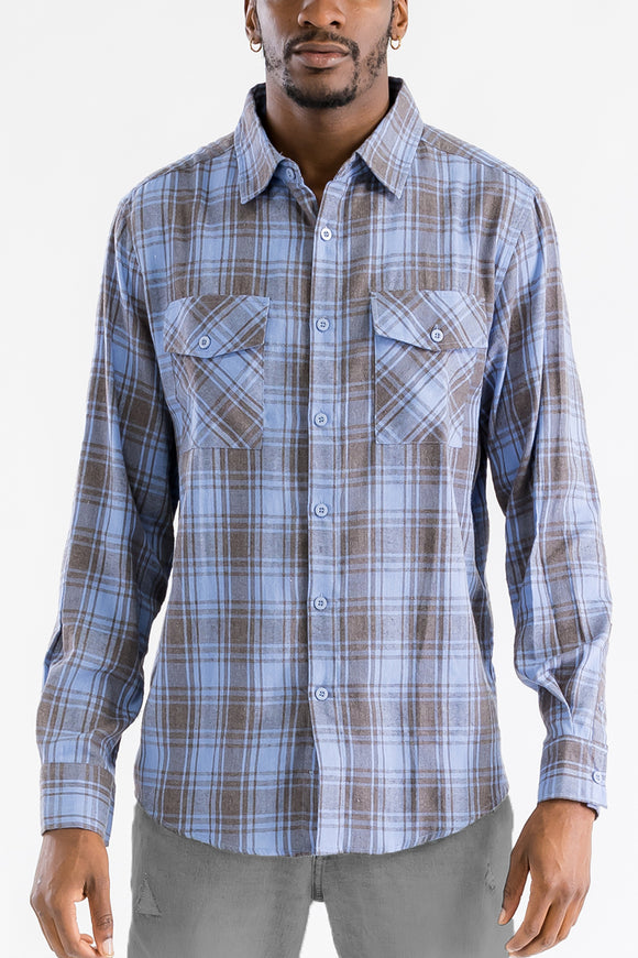 Long Checkered Flannel Shirt