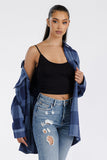 Boyfriend Oversized Soft Flannel Shacket Lime Milo