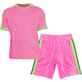 Side Stripe Tape Short Set Lime Milo