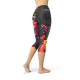 Women's Guitar & Music Note Capri Leggings