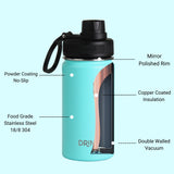 DRINCO® 14oz Stainless Steel Sport Water Bottle - Teal Orchid Lavender