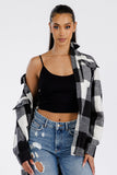Boyfriend Oversized Soft Flannel Shacket Lime Milo