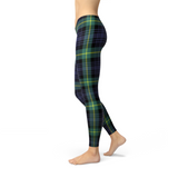 Women's Green and Blue Tartan Leggings