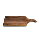Acacia Wood Slotted Bread Board  10" x 18" Azure Lily
