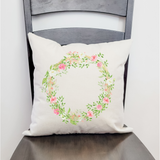 Pink Wreath Pillow Cover Peach Vanilla