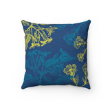 Blooming Floral Double Sided Faux Suede Cushion - 4 Sizes Yellow Pandora