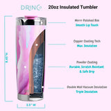 DRINCO®  20oz Insulated Tumbler w/Spill Proof Lid, 2 Straws (Galaxy) Orchid Lavender