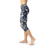 Women's Music Blue Capri Leggings