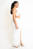 Lace-up Top & Matching Side Lace-up Maxi Skirt Set
