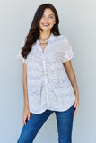 Full Size Floral Paisley Print Twist Tunic Top