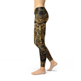 Women's Golden Ornament Owl Leggings