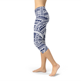 Women's Polynesian Maori Tattoo Capri Leggings