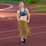 Women's Yellow Tiger Capri Leggings